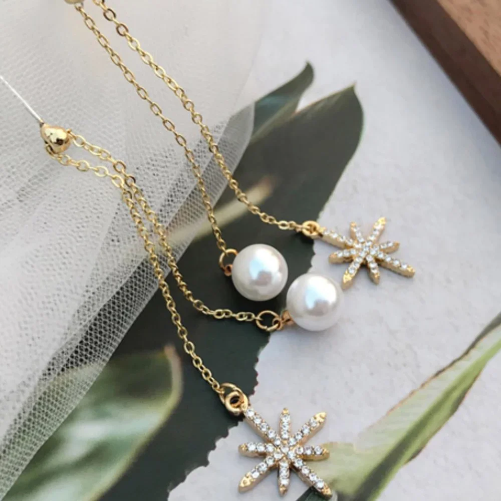 💙Star Shiny Pearl Threader Earrings - Picture 7 of 12